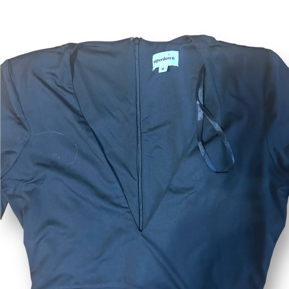 Revolve Superdown ruched black womens dress size medium bodycon V-neck - Picture 5 of 10